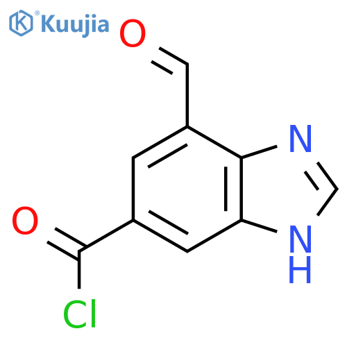 7-Formyl-1H-benzimidazole-5-carbonyl chloride structure