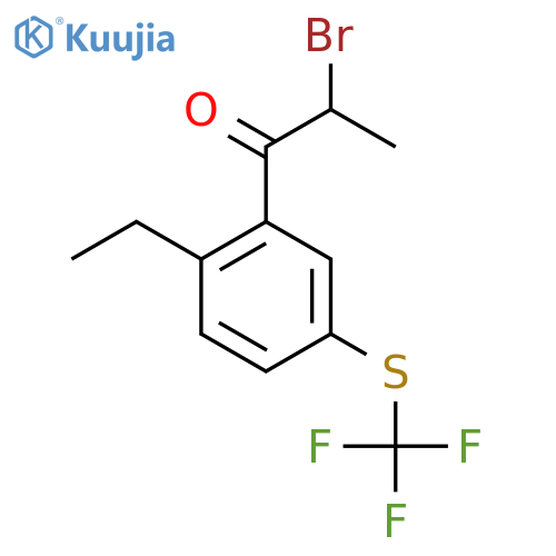 2-Bromo-1-(2-ethyl-5-(trifluoromethylthio)phenyl)propan-1-one structure