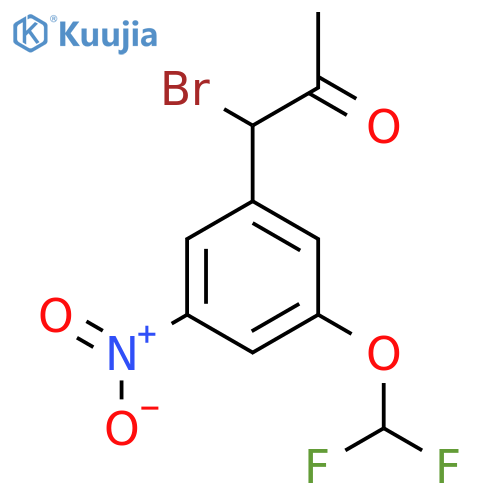 1-Bromo-1-(3-(difluoromethoxy)-5-nitrophenyl)propan-2-one structure