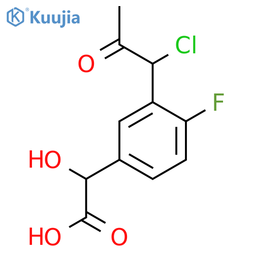 3-(1-Chloro-2-oxopropyl)-4-fluoromandelic acid structure