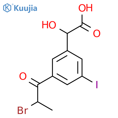3-(2-Bromopropanoyl)-5-iodomandelic acid structure