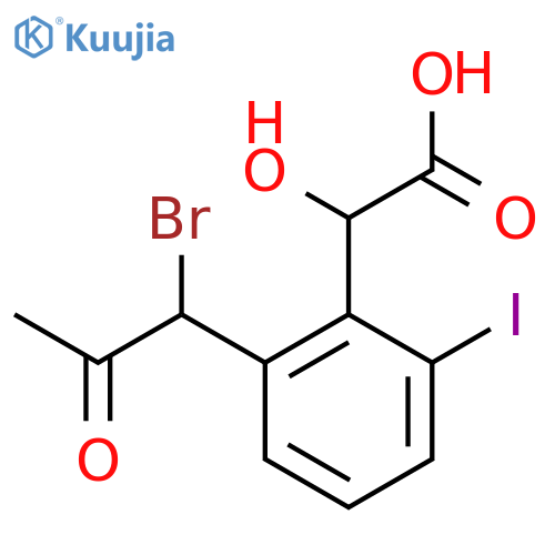 2-(1-Bromo-2-oxopropyl)-6-iodomandelic acid structure