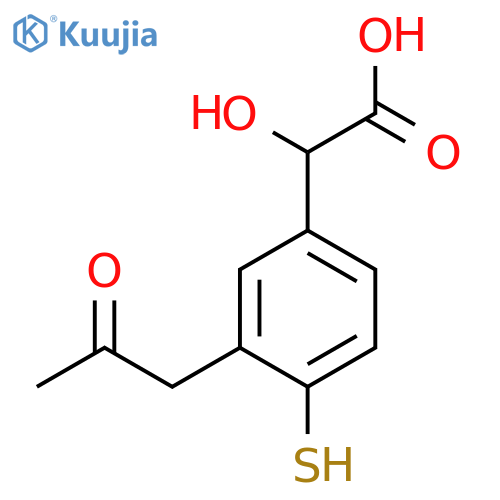 4-Mercapto-3-(2-oxopropyl)mandelic acid structure