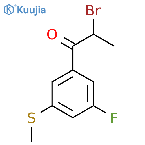 2-Bromo-1-(3-fluoro-5-(methylthio)phenyl)propan-1-one structure