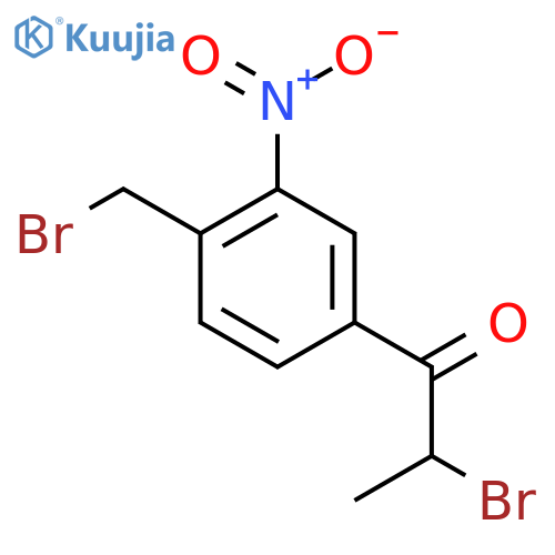 2-Bromo-1-(4-(bromomethyl)-3-nitrophenyl)propan-1-one structure