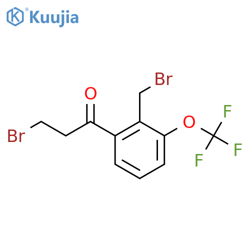 3-Bromo-1-(2-(bromomethyl)-3-(trifluoromethoxy)phenyl)propan-1-one structure