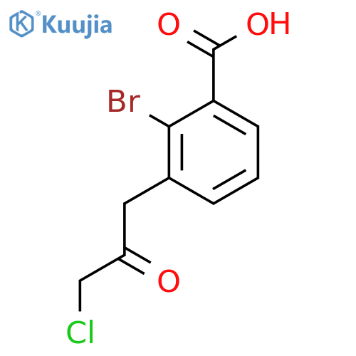 2-Bromo-3-(3-chloro-2-oxopropyl)benzoic acid structure