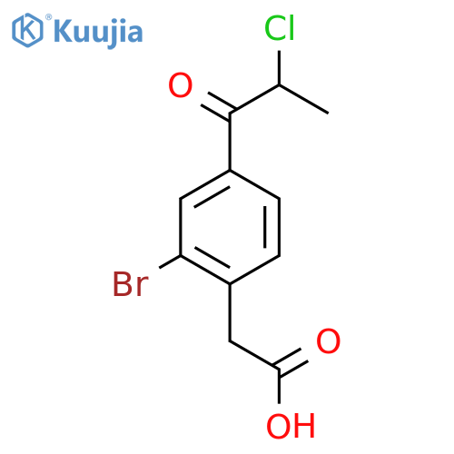 2-Bromo-4-(2-chloropropanoyl)phenylacetic acid structure
