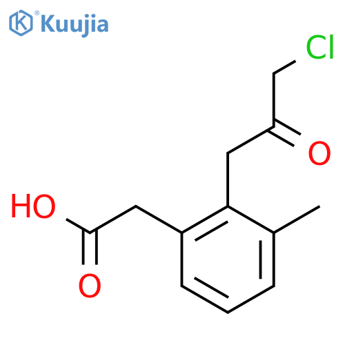 2-(3-Chloro-2-oxopropyl)-3-methylphenylacetic acid structure
