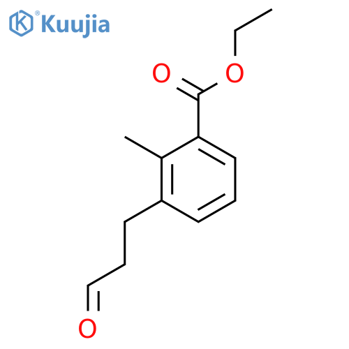 Ethyl 2-methyl-3-(3-oxopropyl)benzoate structure