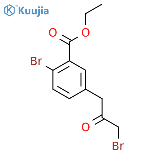 Ethyl 2-bromo-5-(3-bromo-2-oxopropyl)benzoate structure