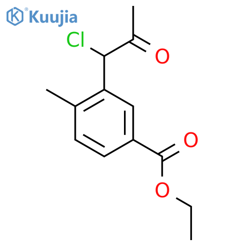 Ethyl 3-(1-chloro-2-oxopropyl)-4-methylbenzoate structure