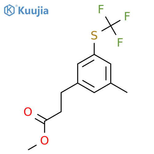 Methyl 3-(3-methyl-5-(trifluoromethylthio)phenyl)propanoate structure