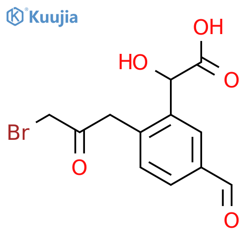 2-(3-Bromo-2-oxopropyl)-5-formylmandelic acid structure