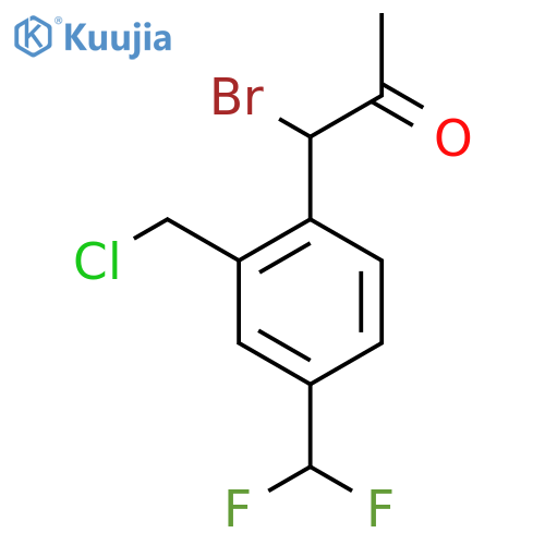 1-Bromo-1-(2-(chloromethyl)-4-(difluoromethyl)phenyl)propan-2-one structure