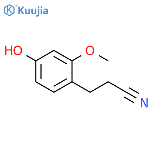 4-Hydroxy-2-methoxyphenylpropanenitrile structure