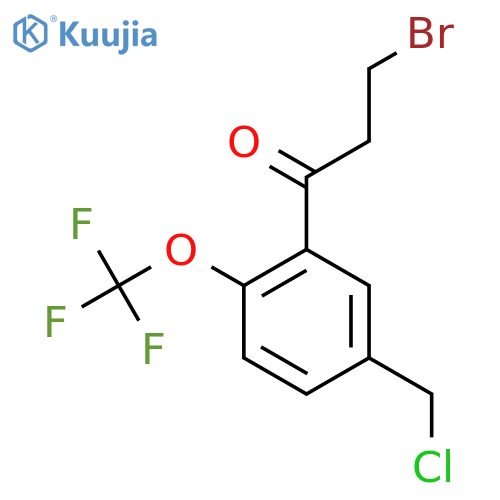 3-Bromo-1-(5-(chloromethyl)-2-(trifluoromethoxy)phenyl)propan-1-one structure