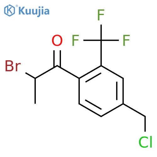 2-Bromo-1-(4-(chloromethyl)-2-(trifluoromethyl)phenyl)propan-1-one structure
