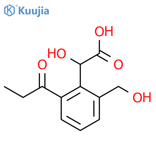 2-(Hydroxymethyl)-6-propionylmandelic acid structure