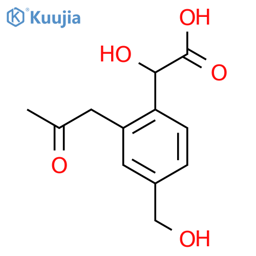 4-(Hydroxymethyl)-2-(2-oxopropyl)mandelic acid structure