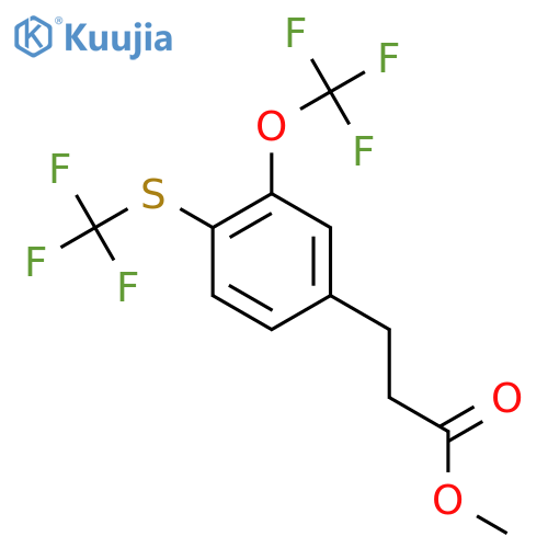 Methyl 3-(3-(trifluoromethoxy)-4-(trifluoromethylthio)phenyl)propanoate structure