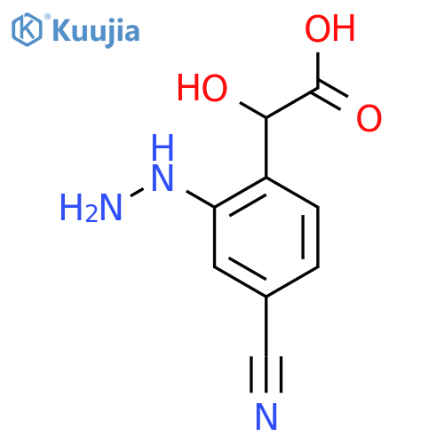 4-Cyano-2-hydrazinylmandelic acid structure