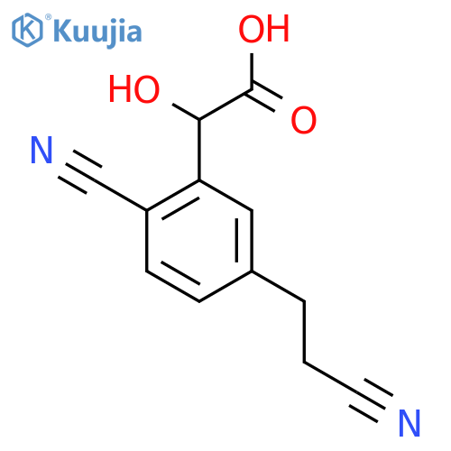 2-Cyano-5-(2-cyanoethyl)mandelic acid structure