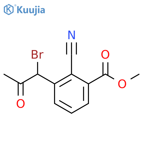 Methyl 3-(1-bromo-2-oxopropyl)-2-cyanobenzoate structure