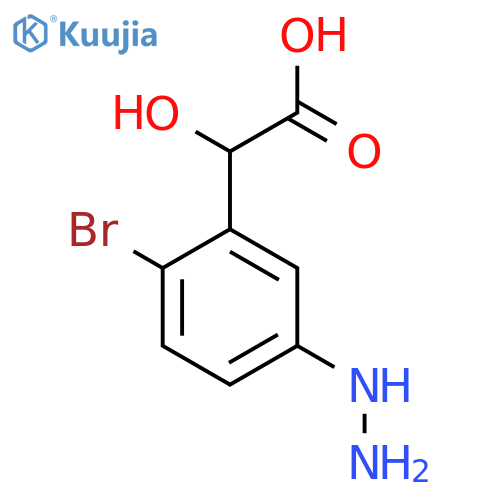 2-Bromo-5-hydrazinylmandelic acid structure