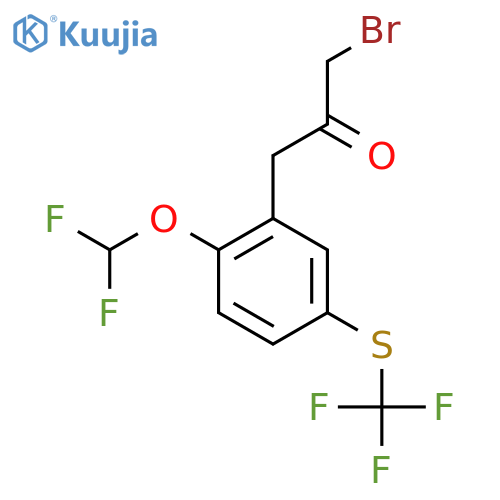 1-Bromo-3-(2-(difluoromethoxy)-5-(trifluoromethylthio)phenyl)propan-2-one structure