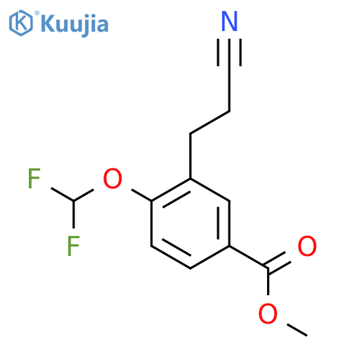 Methyl 3-(2-cyanoethyl)-4-(difluoromethoxy)benzoate structure