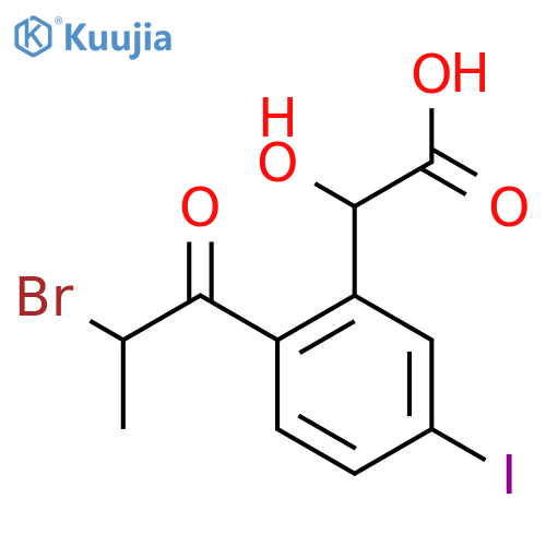 2-(2-Bromopropanoyl)-5-iodomandelic acid structure