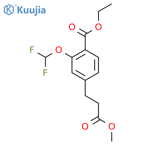 Ethyl 2-(difluoromethoxy)-4-(3-methoxy-3-oxopropyl)benzoate structure