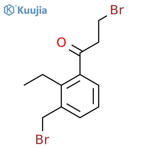 3-Bromo-1-(3-(bromomethyl)-2-ethylphenyl)propan-1-one structure