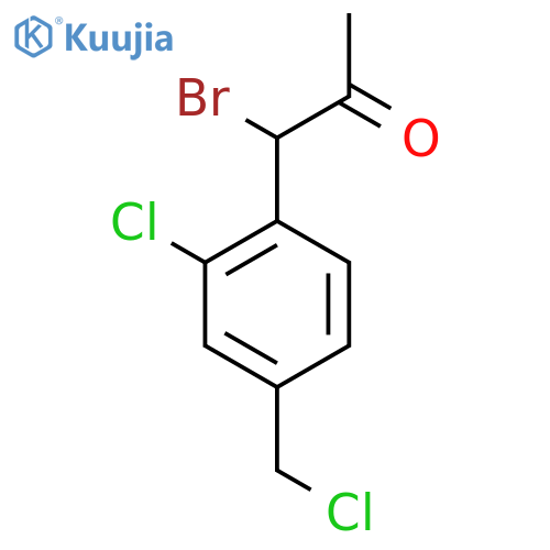 1-Bromo-1-(2-chloro-4-(chloromethyl)phenyl)propan-2-one structure