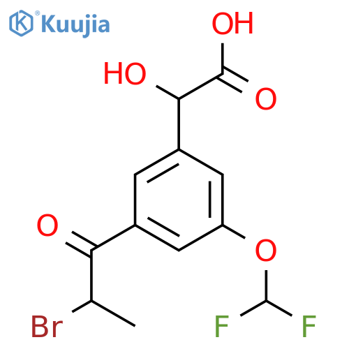 3-(2-Bromopropanoyl)-5-(difluoromethoxy)mandelic acid structure