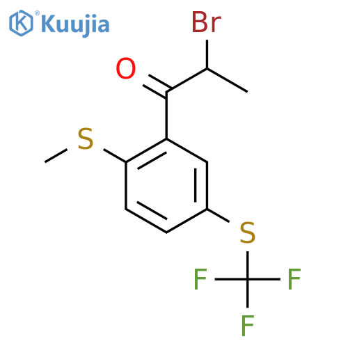 2-Bromo-1-(2-(methylthio)-5-(trifluoromethylthio)phenyl)propan-1-one structure