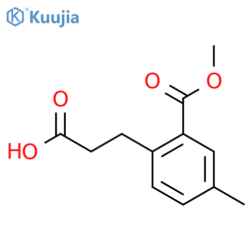 Methyl 2-(2-carboxyethyl)-5-methylbenzoate structure