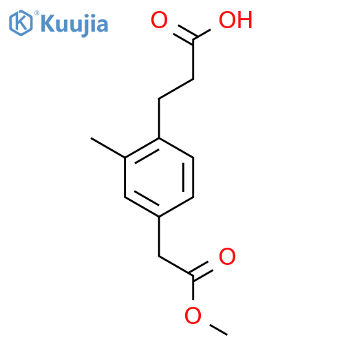 Methyl 4-(2-carboxyethyl)-3-methylphenylacetate structure