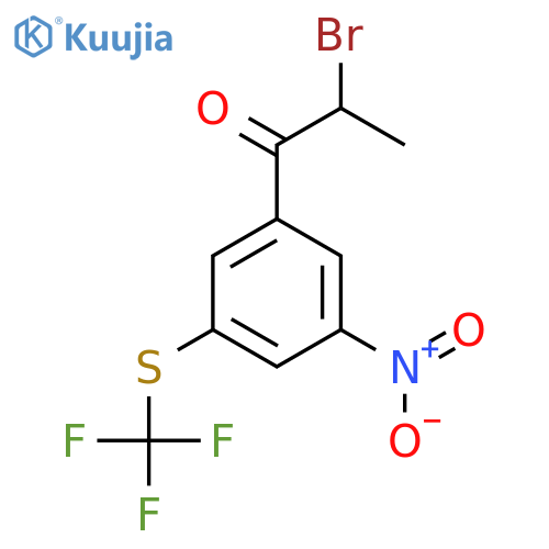 2-Bromo-1-(3-nitro-5-(trifluoromethylthio)phenyl)propan-1-one structure
