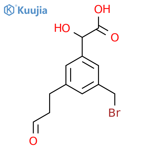 3-(Bromomethyl)-5-(3-oxopropyl)mandelic acid structure