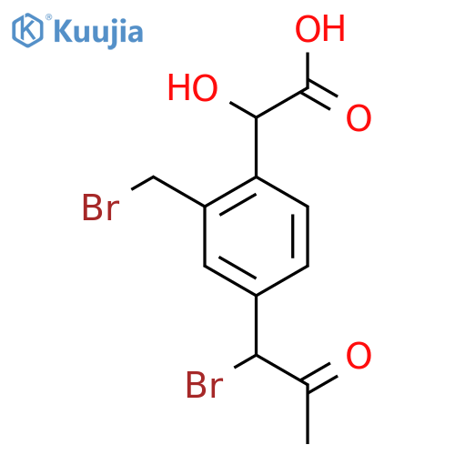 4-(1-Bromo-2-oxopropyl)-2-(bromomethyl)mandelic acid structure