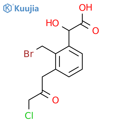 2-(Bromomethyl)-3-(3-chloro-2-oxopropyl)mandelic acid structure