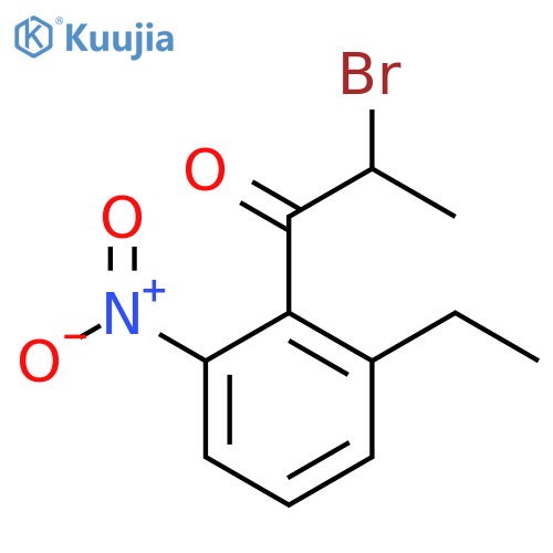 2-Bromo-1-(2-ethyl-6-nitrophenyl)propan-1-one structure