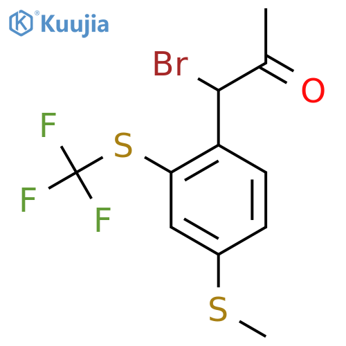 1-Bromo-1-(4-(methylthio)-2-(trifluoromethylthio)phenyl)propan-2-one structure