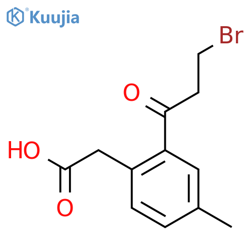 2-(3-Bromopropanoyl)-4-methylphenylacetic acid structure