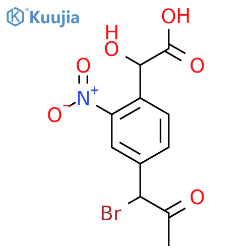 4-(1-Bromo-2-oxopropyl)-2-nitromandelic acid structure