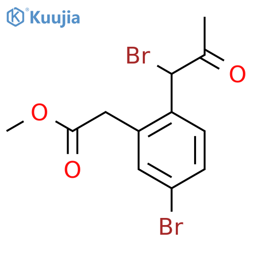 Methyl 5-bromo-2-(1-bromo-2-oxopropyl)phenylacetate structure
