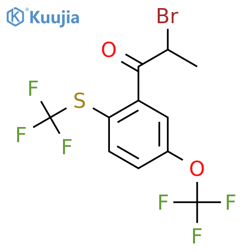 2-Bromo-1-(5-(trifluoromethoxy)-2-(trifluoromethylthio)phenyl)propan-1-one structure