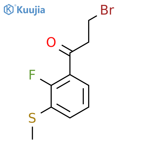 3-Bromo-1-(2-fluoro-3-(methylthio)phenyl)propan-1-one structure